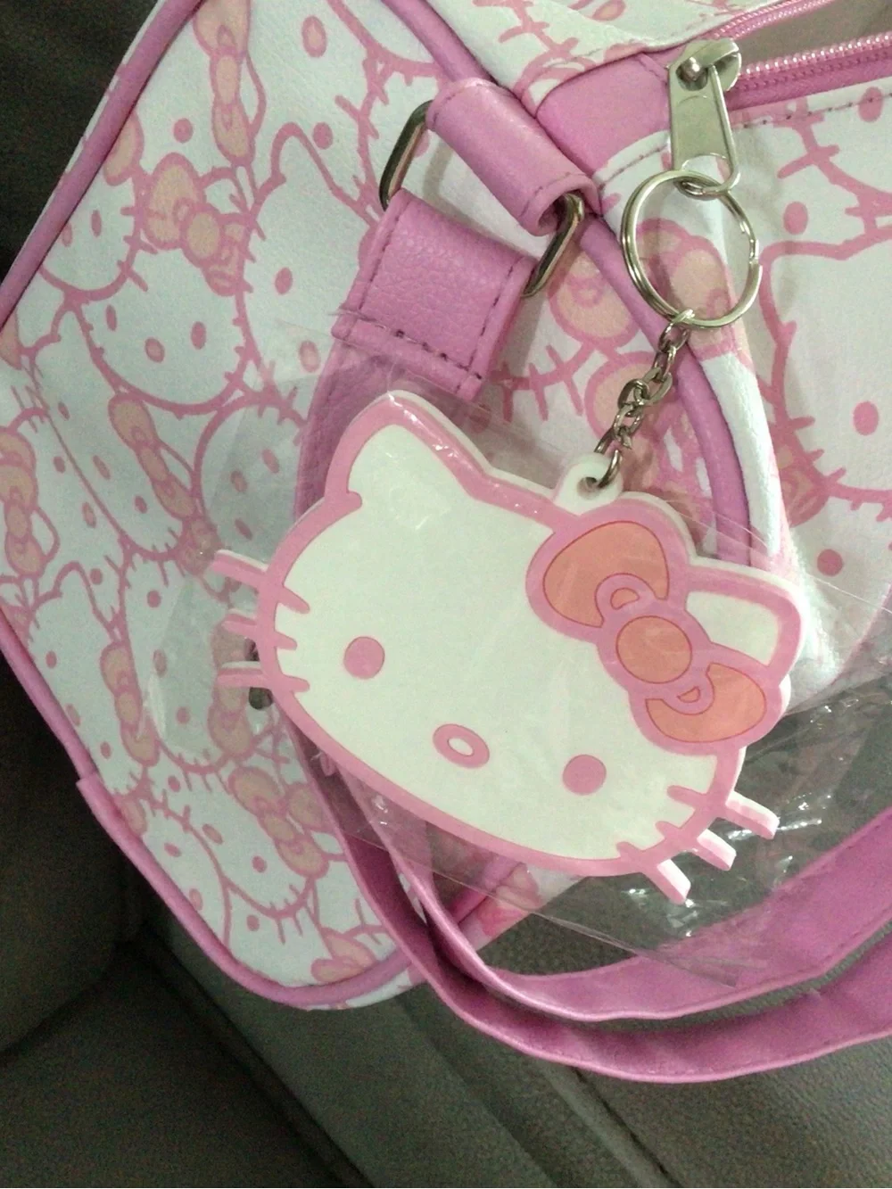 Hello Kitty Pink and White Travel Tote with Character Tag